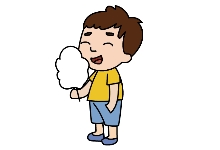 How To Draw A Little Boy Eating Cotton Candy?
